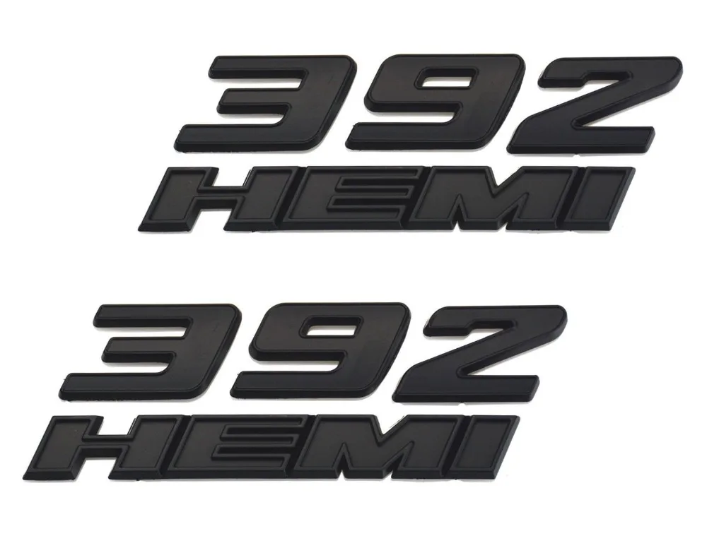 Black 2pcs New Black Hood Hemi Emblem Badge Sticker Replacement for Jeep Ford Jaguar Dodge 2009-2010 Challenger