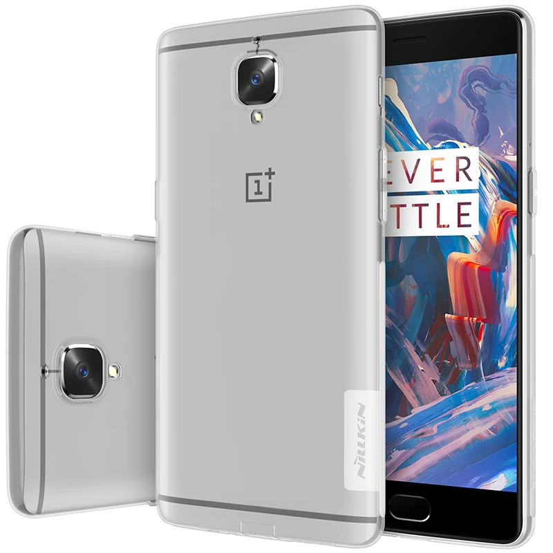 Oneplus 3 case TPU крышка Nillkin Прозрачный Природа кремния soft phone чехол Для oneplus для t (5.5