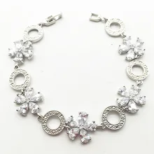 Белый цвет кристалл AAA циркон-Родиевые белые золотые цветные браслеты для женщин Здоровье никель и свинец ювелирные изделия