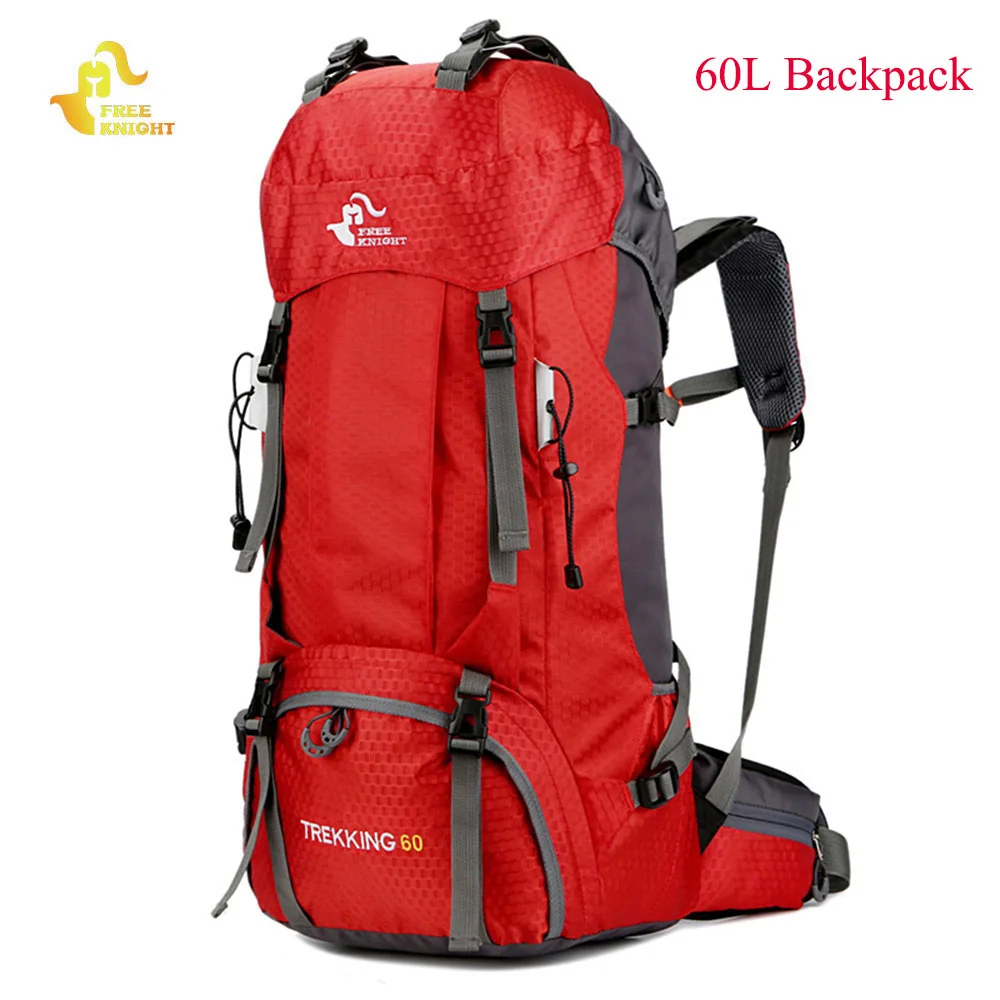 Открытый 60л водонепроницаемый альпинистский походный рюкзак дождевик Сумка 50л Кемпинг Треккинг Альпинизм спорт мужчины женщины рюкзак - Цвет: Red 60L