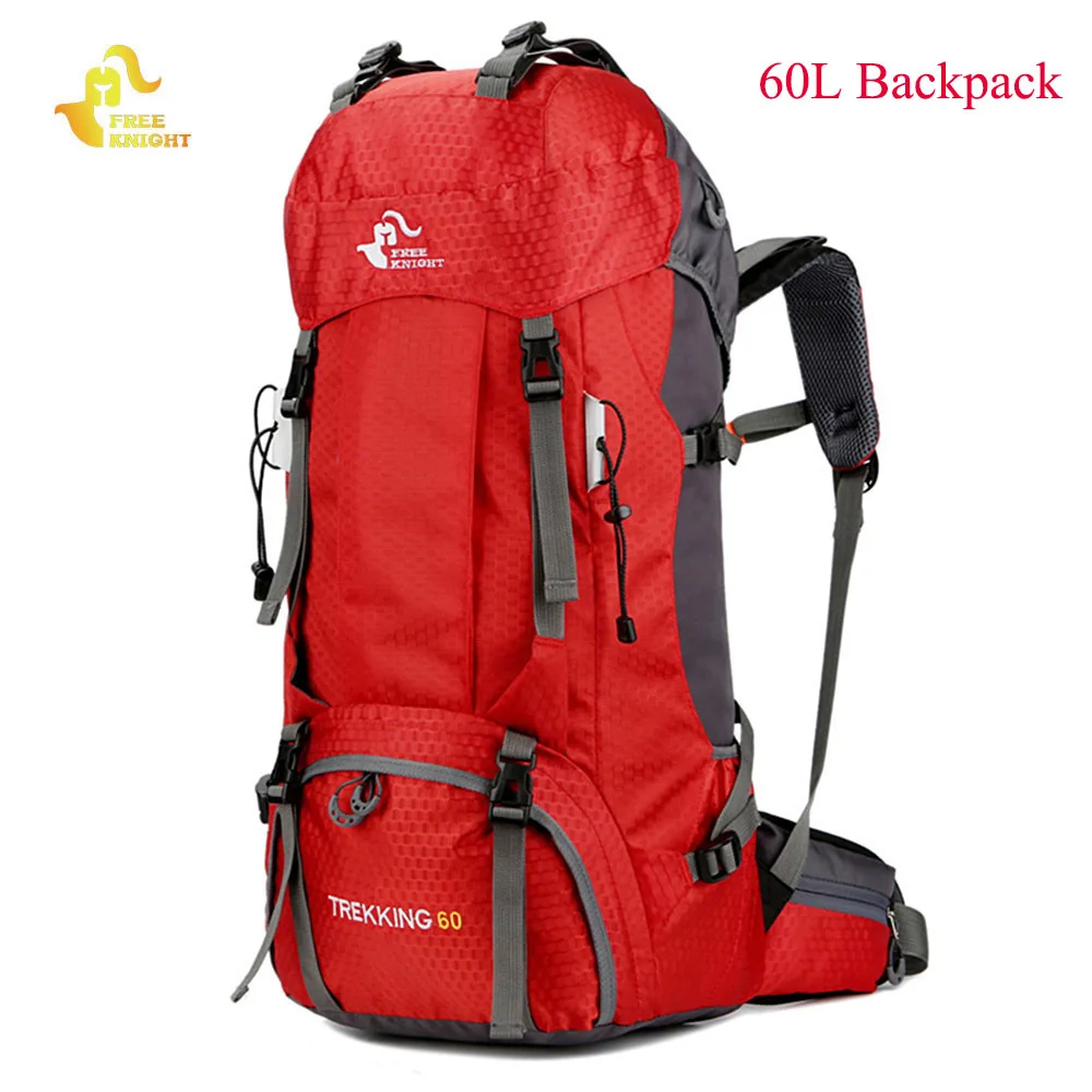 Red 60L Открытый 60л водонепроницаемый альпинистский походный рюкзак дождевик Сумка 50л Кемпинг Треккинг Альпинизм спорт мужчины женщины рюкзак - Цвет: Red 60L