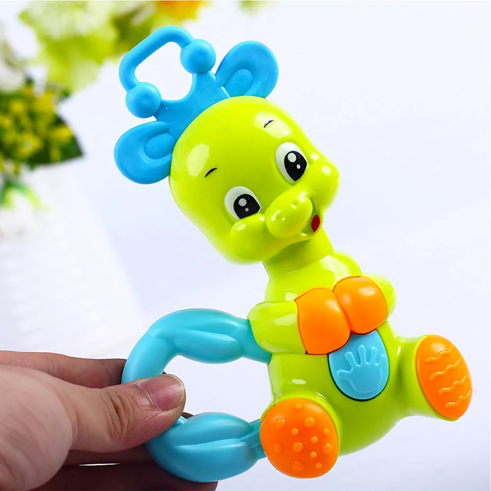 Plastic Handheld Rattle Baby Rattle Mobile Phone Bell Shake Bell Baby Toys Music Kids Cartoon Animals Hand Educational Toy Bells