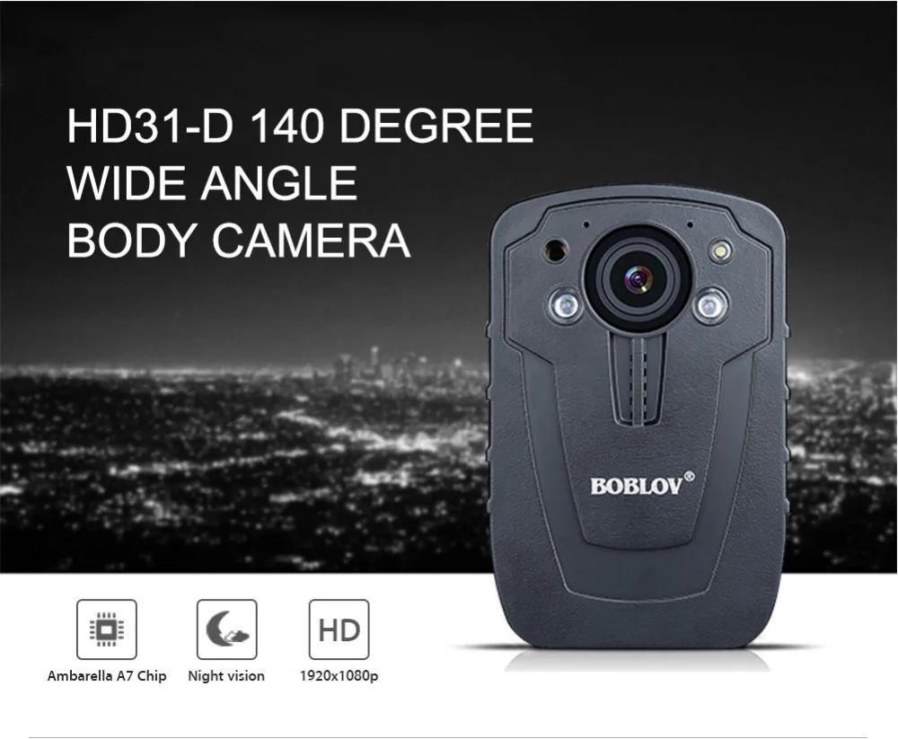 HD31-D камера для тела полицейская 32 Гб HD 1080 P отворотом для тела изношенная видео dvr-рекордер камеры Ambarella A7 IR камера ночного видения
