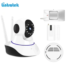 Alarm System kits hd 720P IP Camera with PIR Motion Sensor Smoke Detector Window Sensor Suitabe 433mhz GSM Home Alarm LINTRATEK