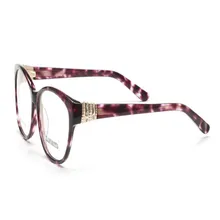 MONGOTEN новинки для женщин Мода полный обод ацетат Роскошные Алмаз оптические очки ретро Leopard, ясно близорукость