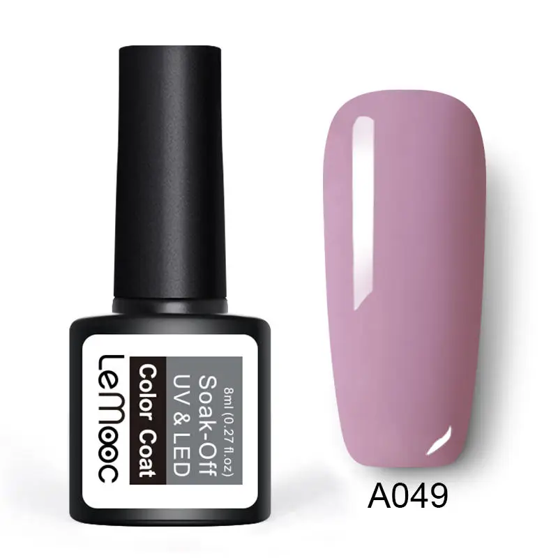 LEMOOC 8 мл серия Гель-лак для ногтей розовый серый серия 50 чистых цветов замачиваемый Светодиодный УФ-гель лак стойкий лак для ногтей - Цвет: 049