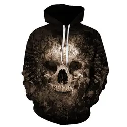 ZUTTER2018 Новый 3D принт худи с черепом для мужчин с длинным рукавом Осень Зима пуловер Повседневная Толстовка S-6XL