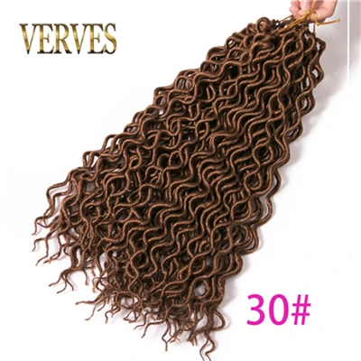 VERVES Faux locs Curly ponytaiHair, 16 дюймов, вязанные волосы, 75 г/упак., 24 пряди/упаковка, синтетические плетеные волосы для наращивания - Цвет: #30