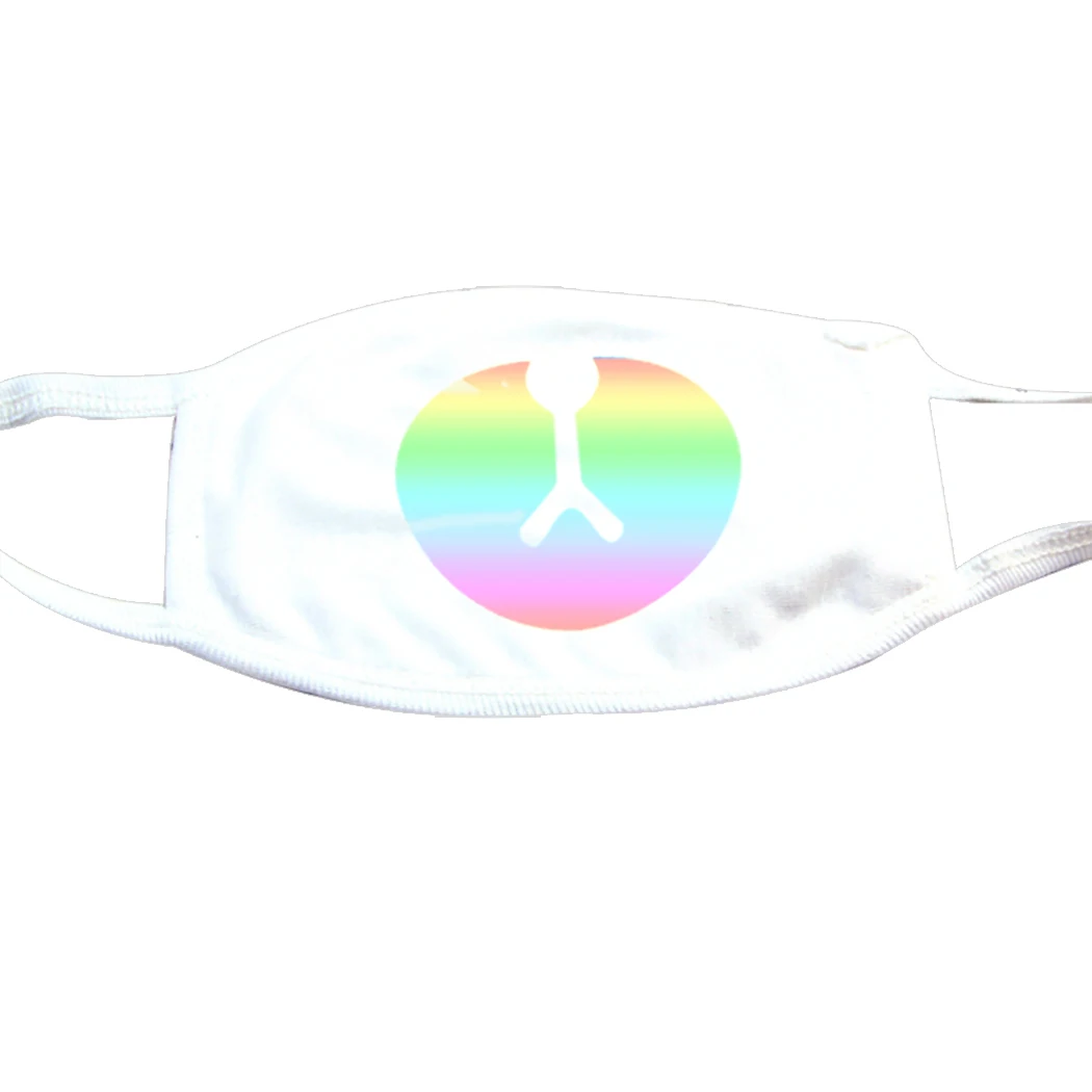 Красочная милая противопылевая маска Kpop хлопковая маска для губ Kwaii аниме мультфильм рот Муфельная маска для лица смайлик маски Kpop - Цвет: Whte and Colorful
