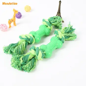 

Pet Products Dog Supplies Toy Plastic bone Woven Cotton Rope Chew toys 6pcs/lot