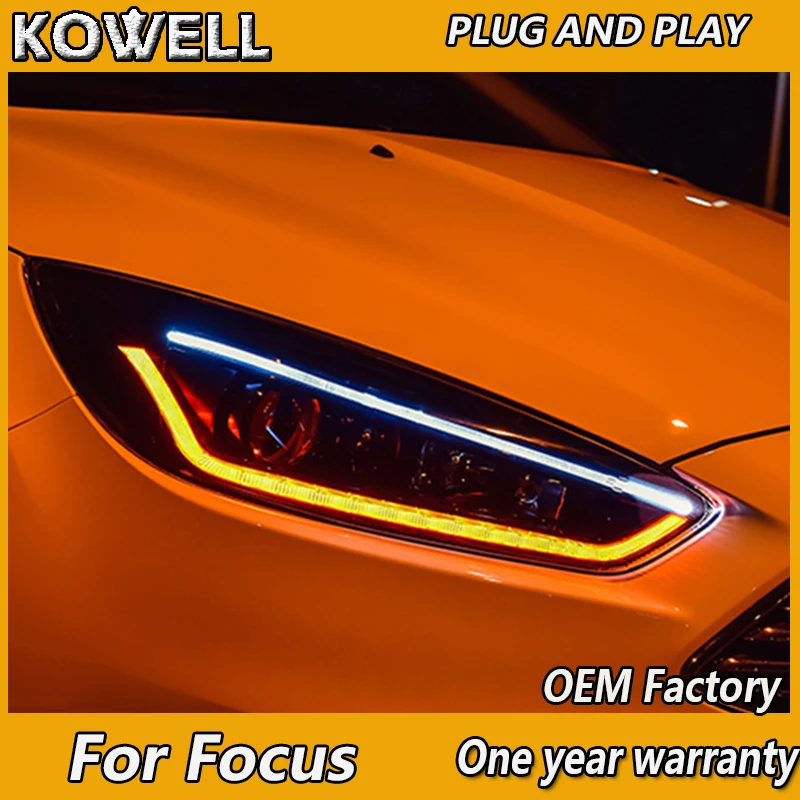 KOWELL автомобильный Стайлинг для Ford Focus фары светодиодный фары DRL Объектив Двойной Луч Биксенон HID автомобильные аксессуары