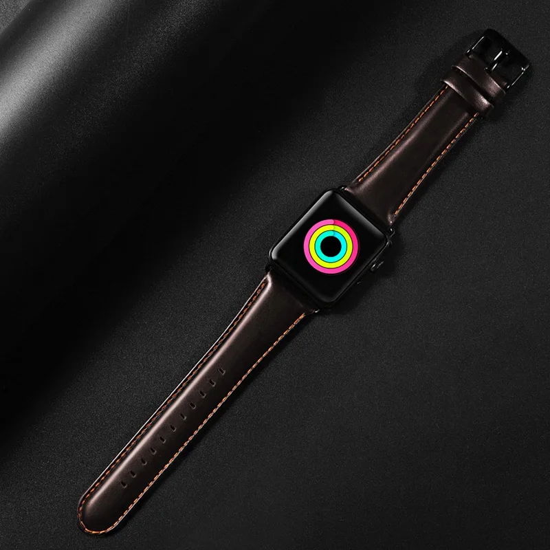 

Genuine leather loop strap for apple watch series 4/3/2/1 44mm 40mm 42mm 38mm leather watchband for iwatch bracelet accessories