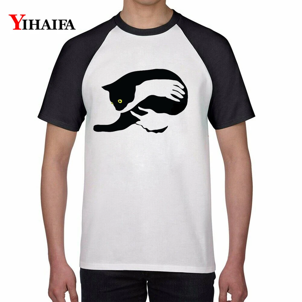 

Men Women Funny T Shirts Embrace Cat 3D Print Animal Graphic Tees Casual Couple Tee Cotton Short Sleeve Unisex Tops