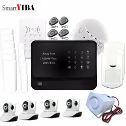 SmartYIBA приложение Управление Touch WI-FI GSM сигнализация безопасности движения PIR сигнализации Дым пожарный Сенсор + сети Камера наблюдения