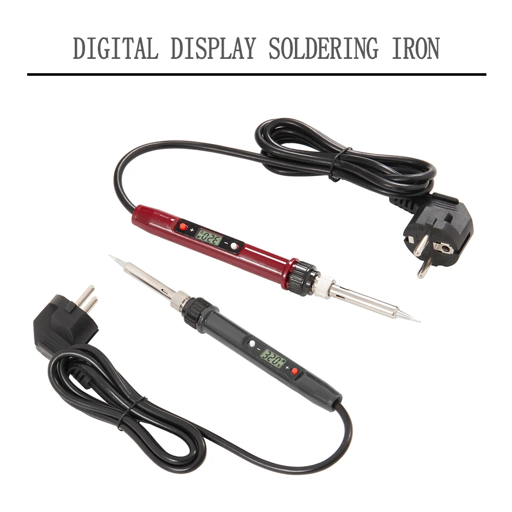

80W AC220V Electric Soldering Irons Professional LCD Digital Temperature Adjustable Welding Tool Mini Soldering Station EU Plug