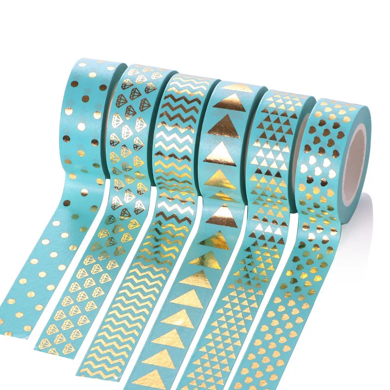 145 pattern DIY decorative sticky tape 15mm*10m Gold Foil Gilded Paper