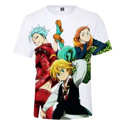 Лидер продаж, футболка с 3D принтом nanatsu no taizai, футболка для мальчиков и девочек, Повседневная летняя модная удобная крутая футболка с 3D