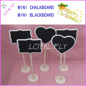 

10PCS MINI chalkboard, blackboard rectangle and heart design,for wedding table numbers, party