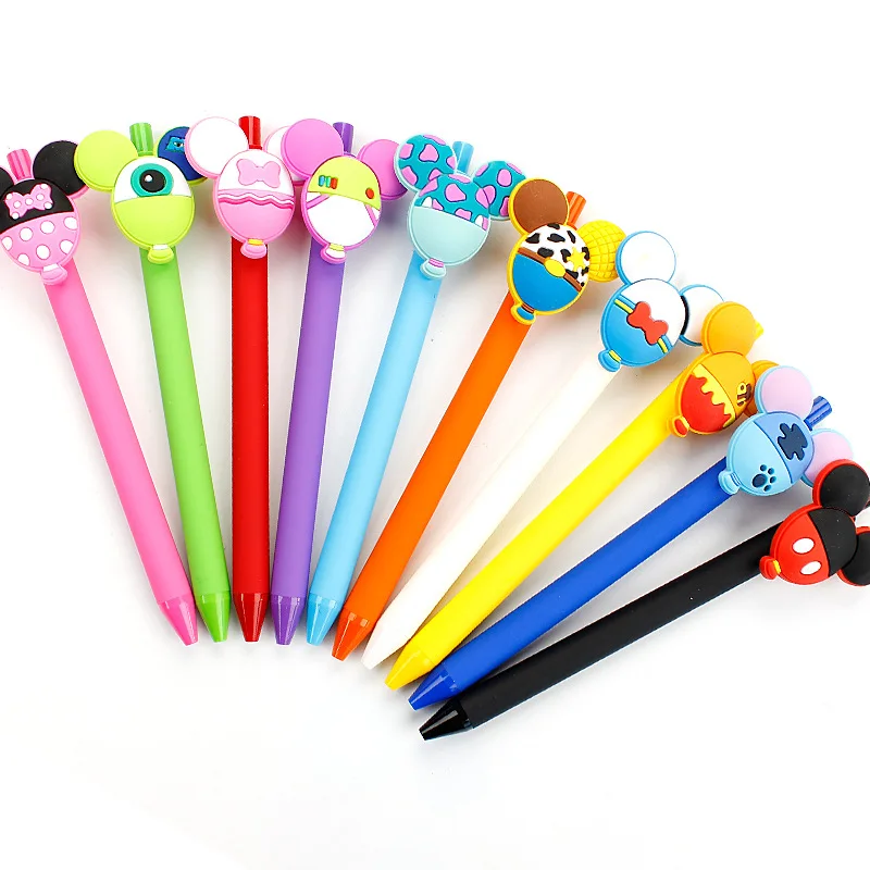 

10pcs/lot 0.5mm Candy Colors Gel Pen Set Papelaria Cartoon Mickey Mouse Black Ink Stationery Office Caneta School Supplies ZXB19