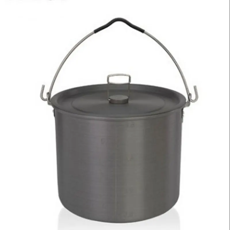 

6.5l Camping Hanging Pot 4-6 Person Outdoor Tableware Cookware Cooking Pan Camping Stove Tool Self-driving Picnic