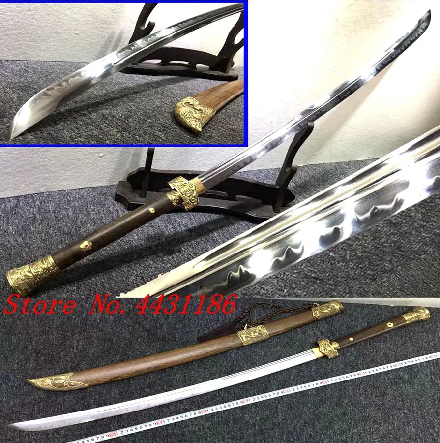 Strong Long Handle KungFu Broadsword Dao Sword Katana Razor Sharp Chinese High Carbon Steel Clay Tempered Blade/Brass Fittings | Дом и сад