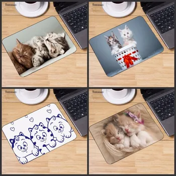 

Yuzuoan Cute Sleep Cat Picture Anti-Slip Laptop PC Mice Pad Mat Mouse pads For Optical Laser Mouse Gamer Mousepad Size For 18*22