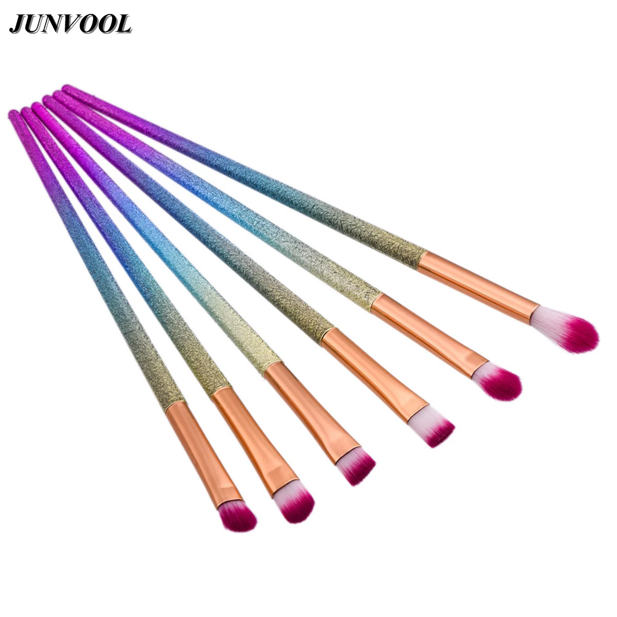 Rainbow Eyes Makeup Brushes Set 6pcs Glitter Diamond Handle Cosmetic