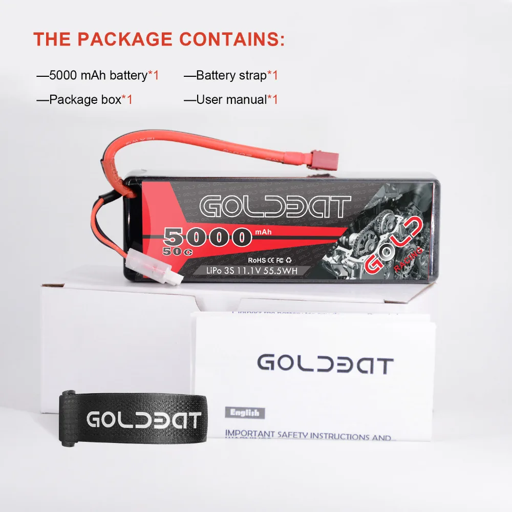 GOLDBAT 5000mAh LiPo батарея 11,1 V 3S RC LiPo батарея для rc автомобиля LiPo 3S lipo 50C с T& XT60 Разъем для RC Heli Дрон автомобиль Лодка