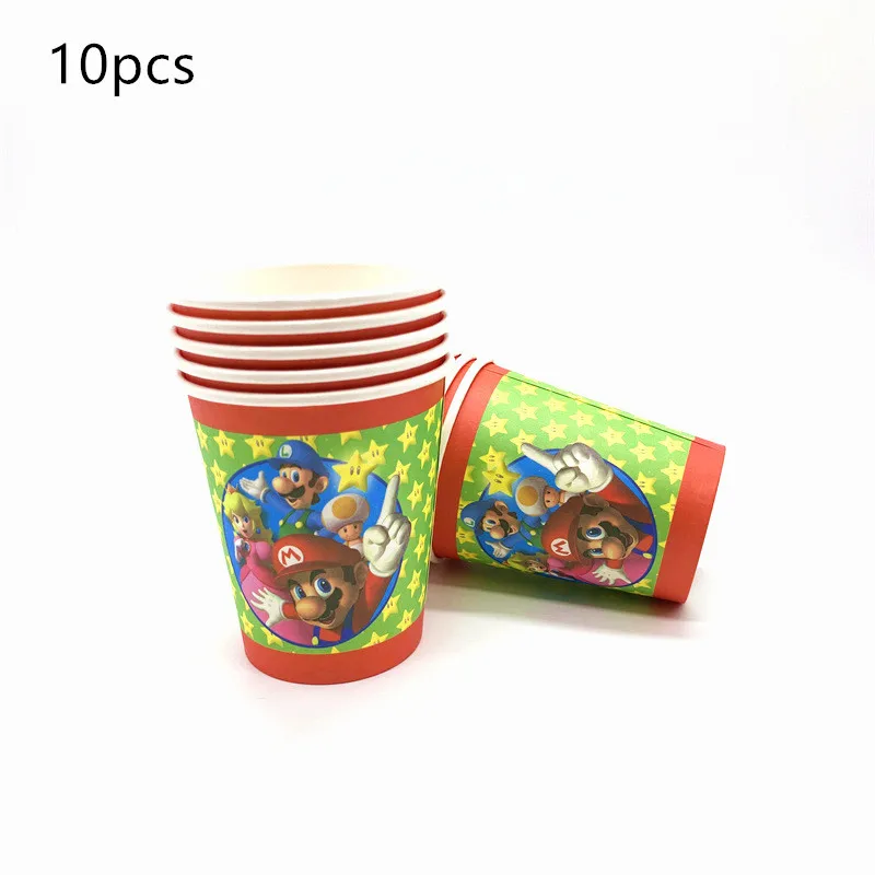 Cup 10pcs 10 шт./упак. Super Mario Bro любимая детская тема День рождения Пластик подарки печенье мешочки для вечеринки перед рождением ребенка там мешок с подарками украшения свадебные принадлежности - Цвет: Cup 10pcs