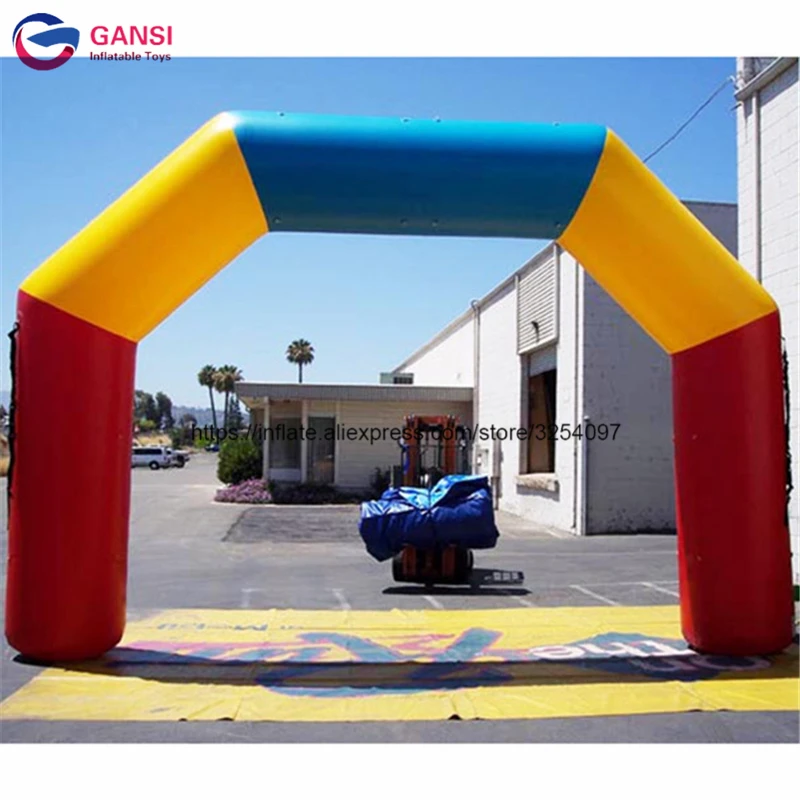 

2018 new design colorful 8*4m inflatable racing match archway , oxford cloth inflatable finish line arch for running game