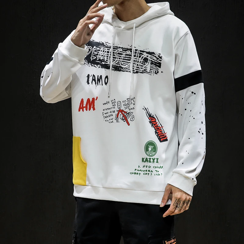 

2019 Autumn Hip Hop Men Hoodies Casual Funny Printed Hooded Hoodies Men Harajuku Streetwear Sweatshirts Loose Pullover Men 5XL