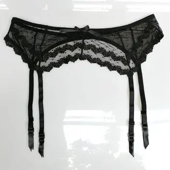 

Women Garters Black Lace Bow Women Sexy Suspender Belts Gift Female Metal Buckles Garter Belts for Stockings Present GA1138