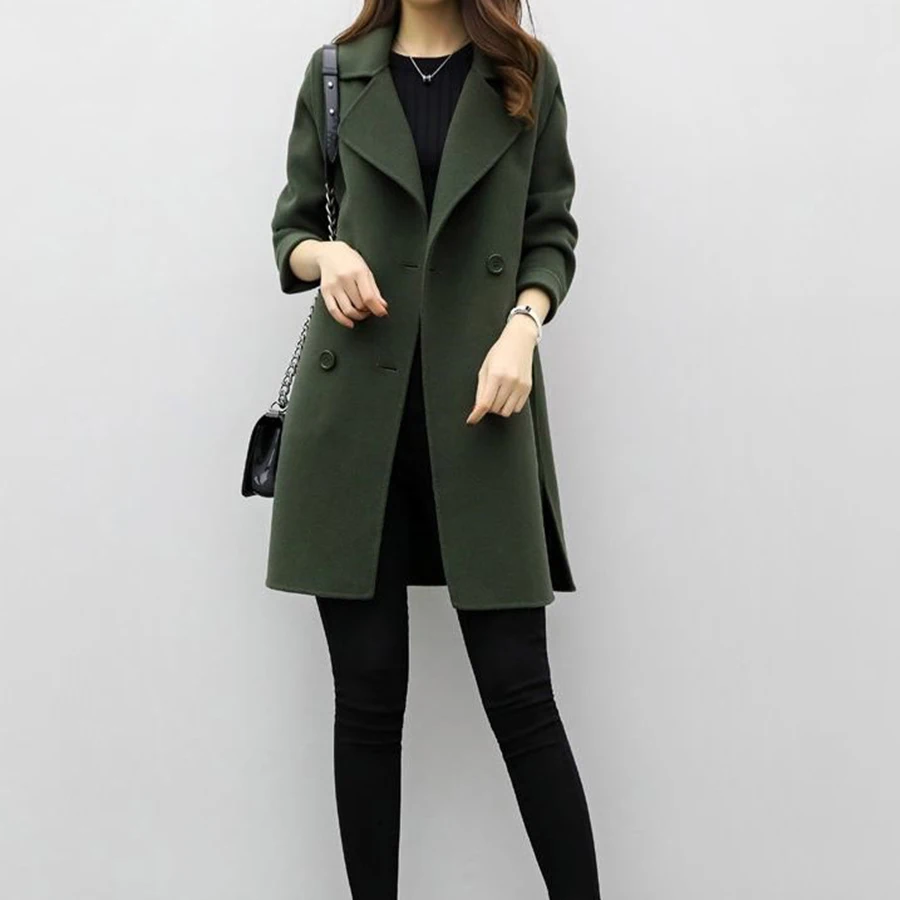 Winter Wool Coat Women Fashion Lapel Drop-Shoulder Casual Long Coat Ladies Loose Black Slim Plus Size Outwear Blends Jacket 2018 Winter Wool Coat Women Fashion Lapel Drop-Shoulder Casual Long Coat Ladies Loose Black Slim Plus Size Outwear Blends Jacket 2018