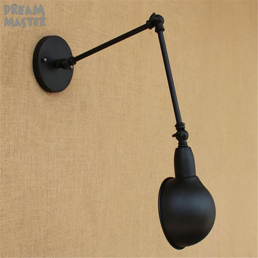 Black Adjustable Long Swing Arm Wall Lamp Vintage Wandlamp Edison Loft Style Industrial Wall Sconce Applique Murale Luminaire Black Adjustable Long Swing Arm Wall Lamp Vintage Wandlamp Edison Loft Style Industrial Wall Sconce Applique Murale Luminaire