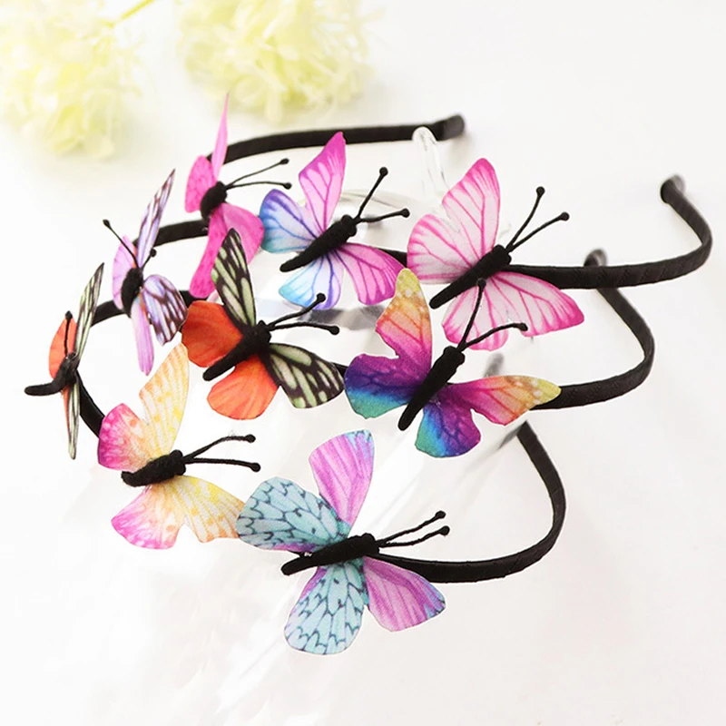 Модные Красочные повязка на голову в виде животного блестящие украшение на голову с бабочкой Лидер продаж животного повязка на голову