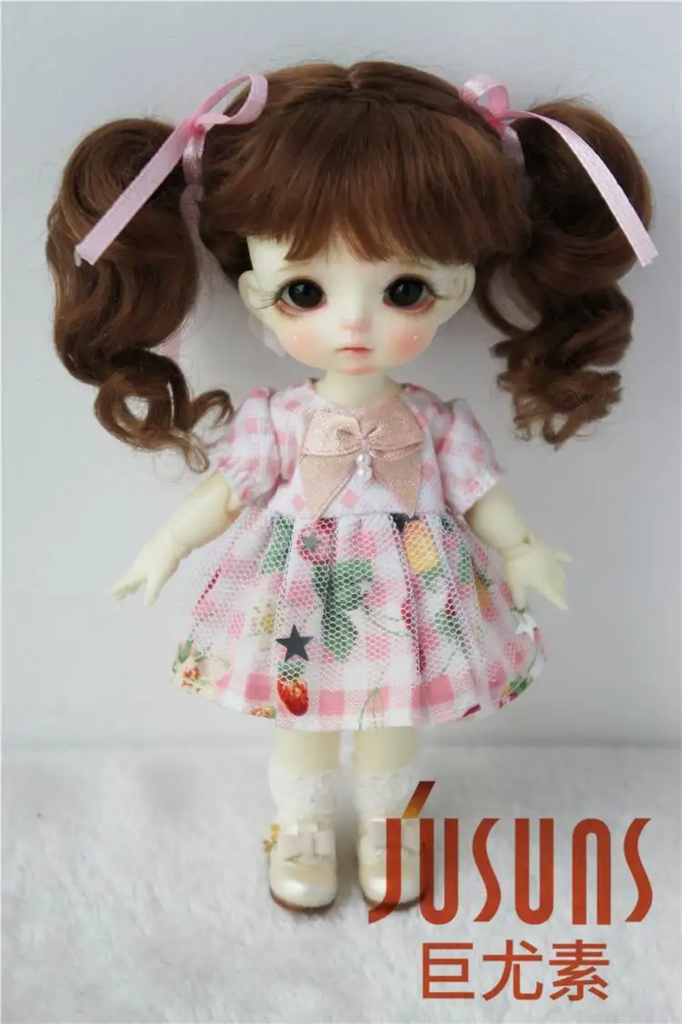 3-4inch Ana Short Braids Mohair Doll Wigs Tiny Size Doll Hair 5 colors