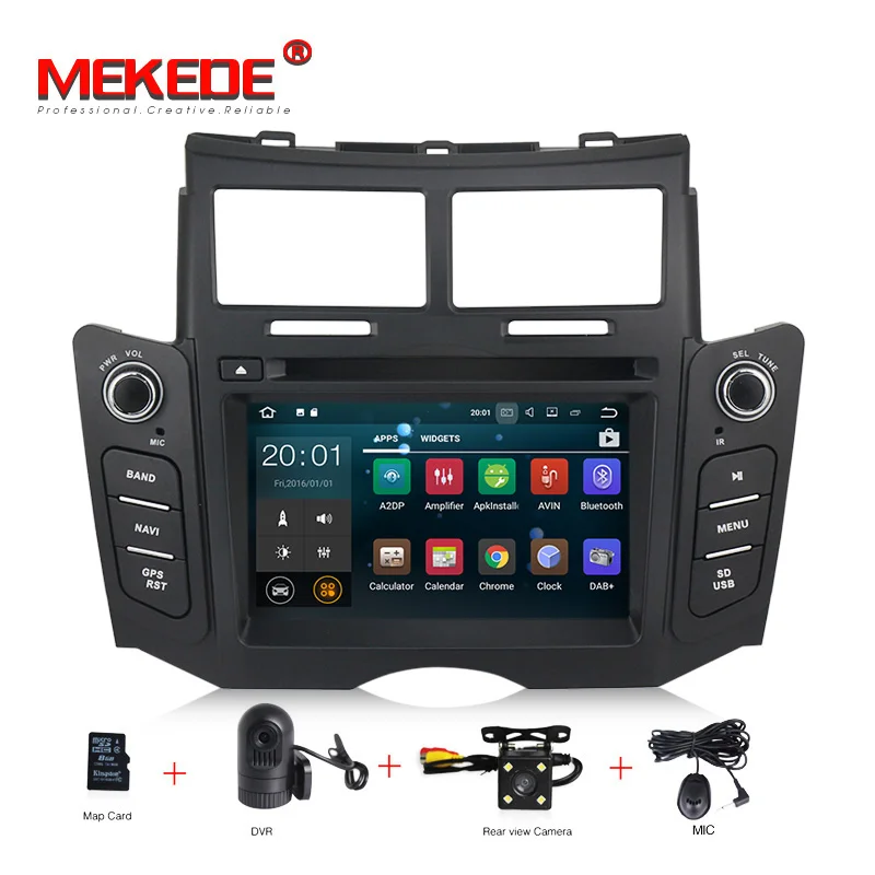 

Android 7.1 4 Core RAM 2GB ROM 16GB Car Stereo Screen Radio For Toyota Yaris 2005-2011 Car DVD Player GPS Navigation Doble DIN