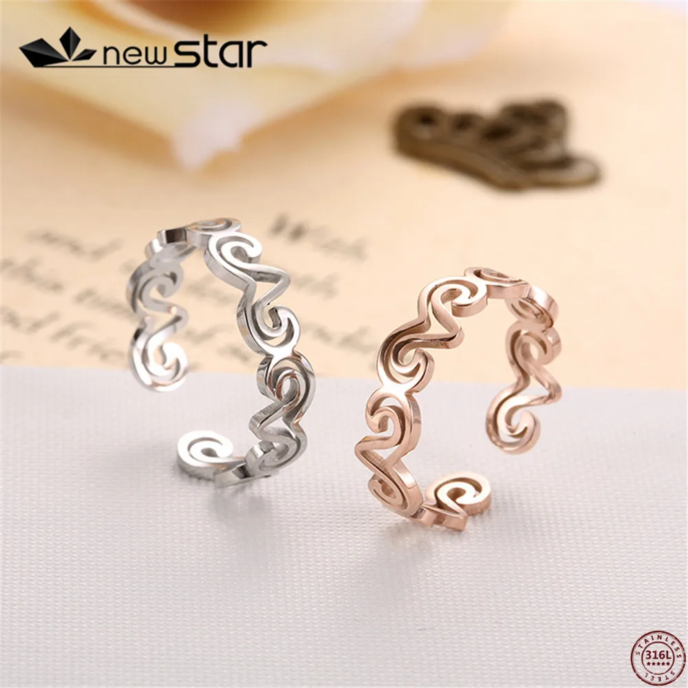 

Fashion ring titanium steel plated rose gold couples stainless steel adjustable ring for girl women men boy anniversary gift