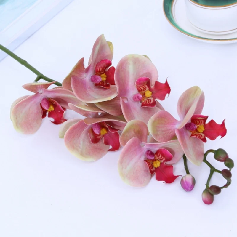 Искусственные цветы, настоящее прикосновение, Искусственный Мотылек, Орхидея, Бабочка, Орхидея для нового дома, дома, свадьбы, праздника, украшения
