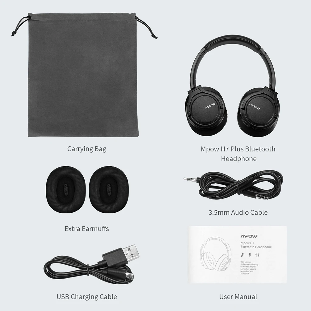 Оригинальные Mpow H7 Plus Bluetooth наушники беспроводные наушники Aptx гарнитура с 13 часами воспроизведения для iPhone X Xiaomi huawei