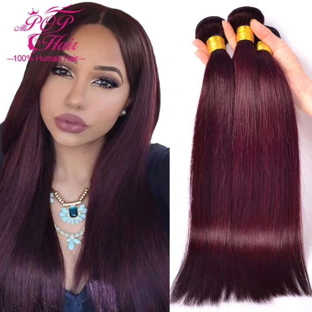 Burgundy Brazilian Hair Weave Bundles 12pcs/lot Brazilian Virgin ...