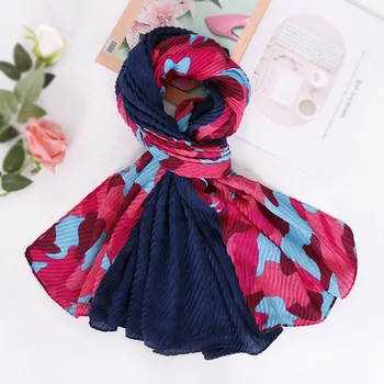 

Wrinkle leopard hijab scarf shawls muslim crinkle scarves viscose Ripples fashion wraps stretchy headband scarves 190*90cm