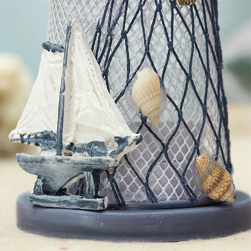 Fashion Lighthouse Iron Model Candle Holder Nautical Beach Ship Boat Design Candles Holder Home Garden Decors