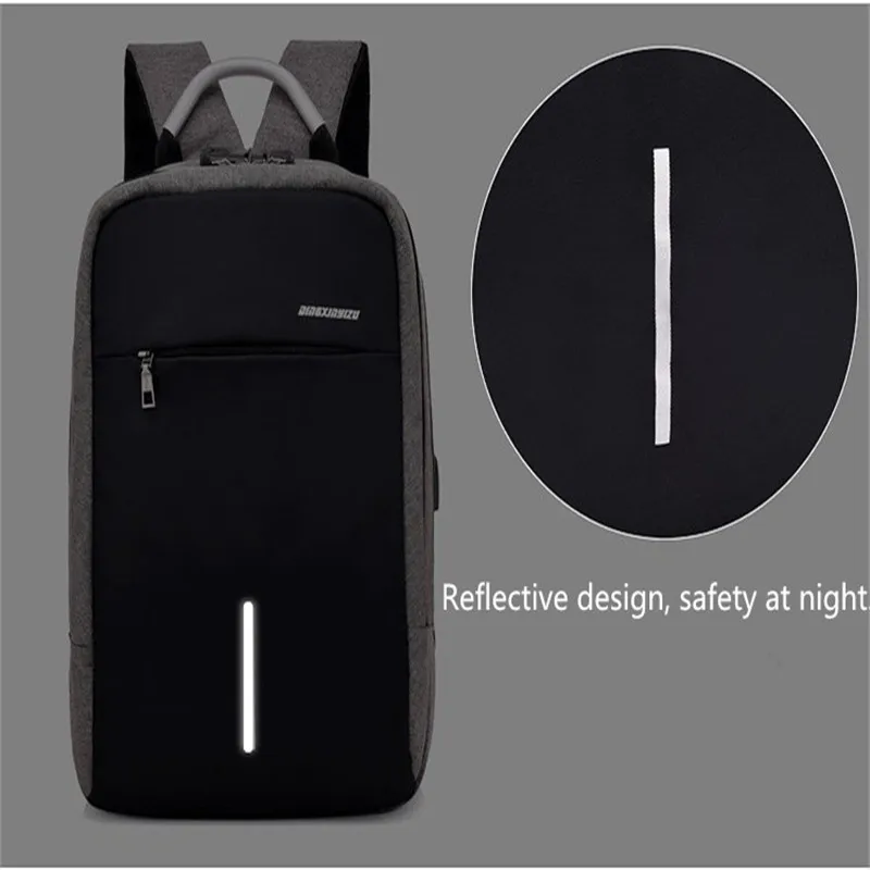 

OU BING ZHUO brand Men's and women's multi-purpose anti-theft backpack smart USB charging men's shoulder bag ladies computer bag