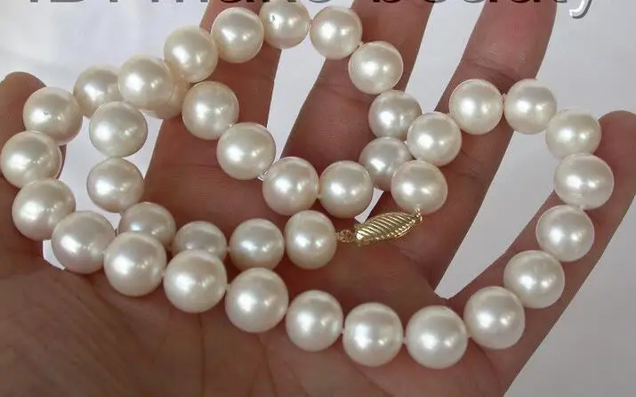 

Free shipping hot sale Women Bridal Wedding Jewelry >>stunning super big 13mm perfect round white freshwater pearl necklace
