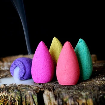

100pcs/pack Incense Cones Mixed Backflow Incense Cones Suitable for incense Furnace for Indoor Living room Bedroom CA