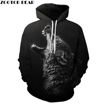 

Howling Rain Wolf Hoodies Men 3D Sweatshirts Brand Hooded Pullover Male Tracksuits Unisex 6XL Quality Boy Hoodie Fashion Outwear
