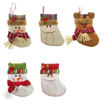 Рождественский носок, Рождественская декорация, большой Рождественский чулок, подарок, конфеты, сумки, носки, хаки, снеговик, вышитые персонажи