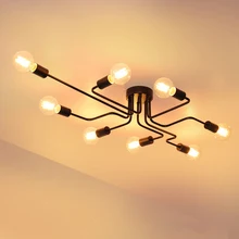 Современный Железный промышленный окрашенный скандинавский потолочный светильник E27 Plafonnier светодиодный потолочный светильник для гостиной спальни Кабинета бара