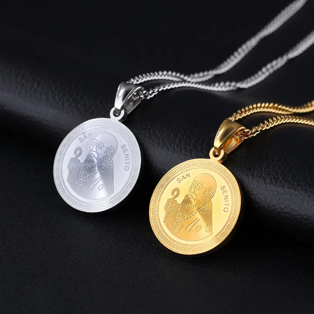 Catholic church Religious jewelry Gold/ Silver Stainless Steel Round